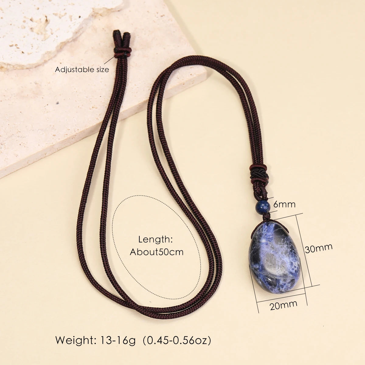 Water Droplet Crystal Pendant, Natural Stone Spiritual Necklace