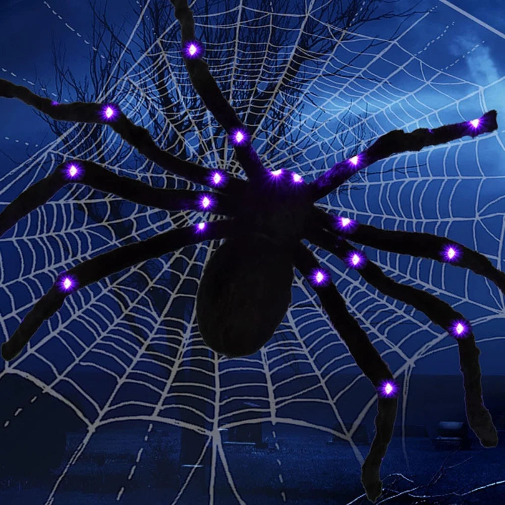 Light-up Spider Halloween Decoration,Big Lighted Spider for Scary Halloween Outdoor Indoor Yard Home Party Haunted House Décor - Charlie Dolly