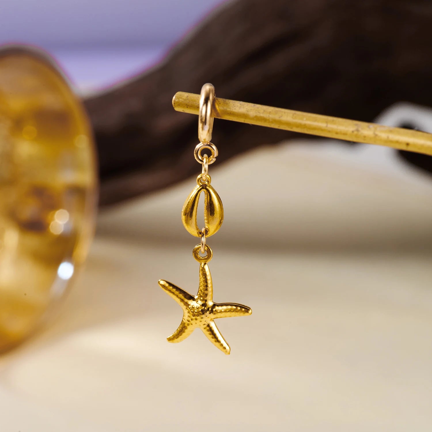 Starfish, Coral and Seahorse Stainless Steel Bikini Pendant
