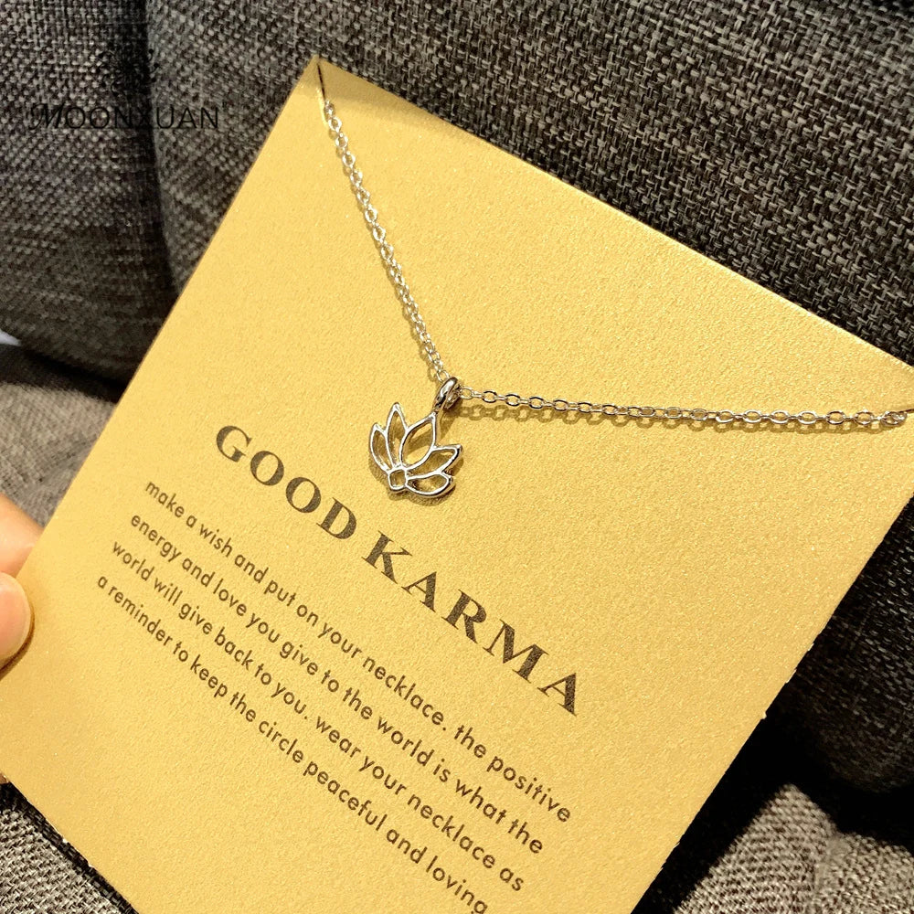 Minimalist Lotus Flower Pendant, Silver Anniversary Gift Necklace