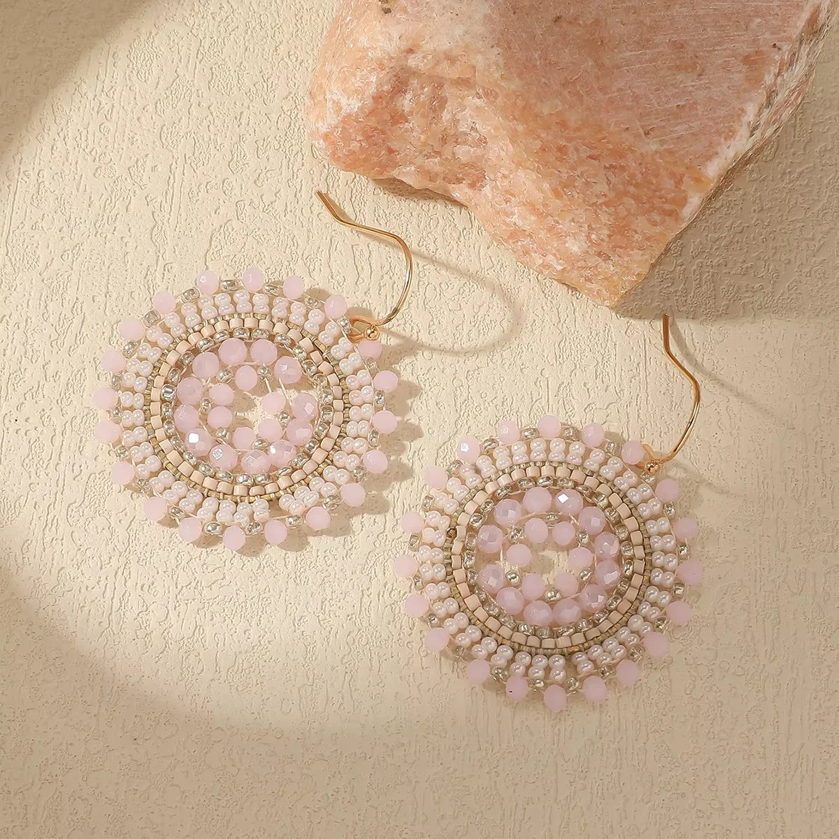Rhinestone Floral Swing Drop Earrings Jewelry