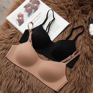 Women Push Up Bra For Small Breast Non-Wire Female Sexy Lingerie Solid Color Seamless Tube Top Bras Beauty Back Underwear Gather - Charlie Dolly