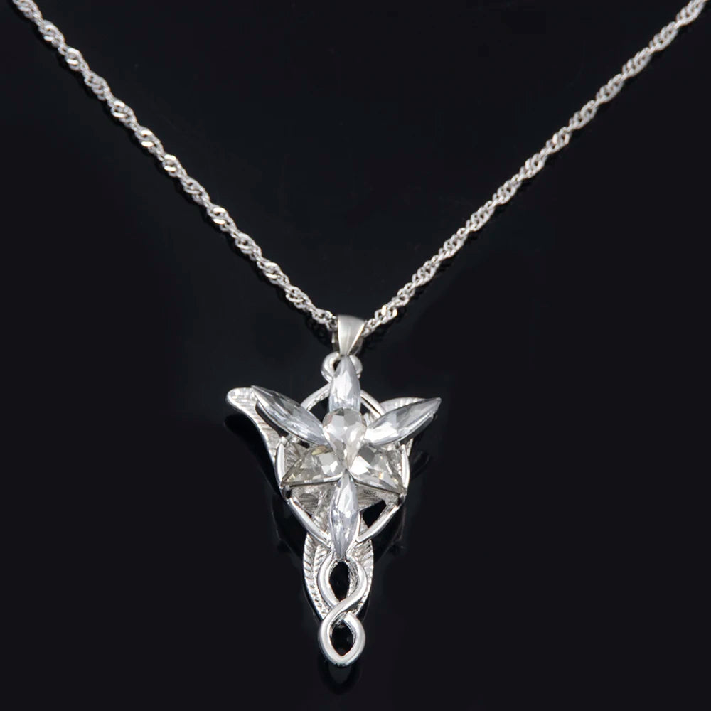 Arwen Evenstar Elf Princess Pendant Necklace, Crystal Twilight Star Fantasy Talisman