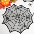 Halloween Black Lace Placemat Happy Halloween Party Decorations 2024 For Home Spider Web Tablecloth Kitchen Dining Table Covers - Charlie Dolly