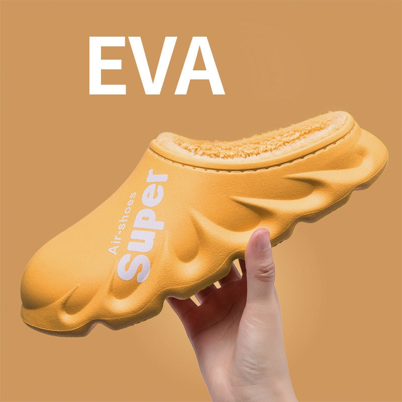 Winter Slippers Warm Men Shoes Waterproof Women Couples Non-Slip Plush Cotton Indoor Outdoor Kids Home Autumn Children