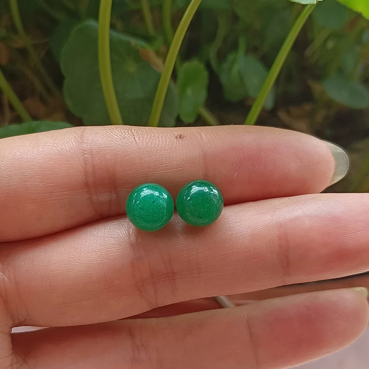 1 Pair Natural Stone Stud Earrings For Women Men Round Turquoises Tiger Eye Lapis Lazuli Beads Earring Fashion Jewelry Gift - Charlie Dolly