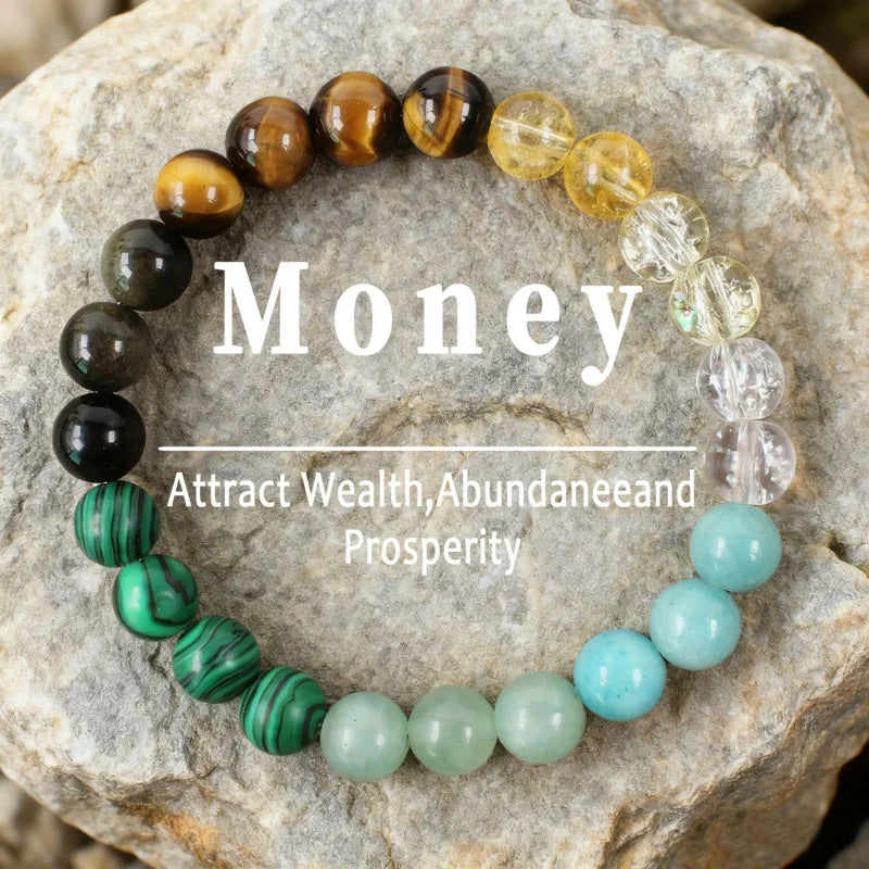 Tiger Eye & Yellow Agate Boho Bracelet, Good Luck Wealth Protection Talisman