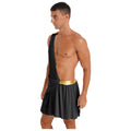 Men's Ancient Greek God Halloween Party Costume Cosplay One Shoulder Strap Skirts Knight Warrior Theatrical Performance Outfit - Charlie Dolly