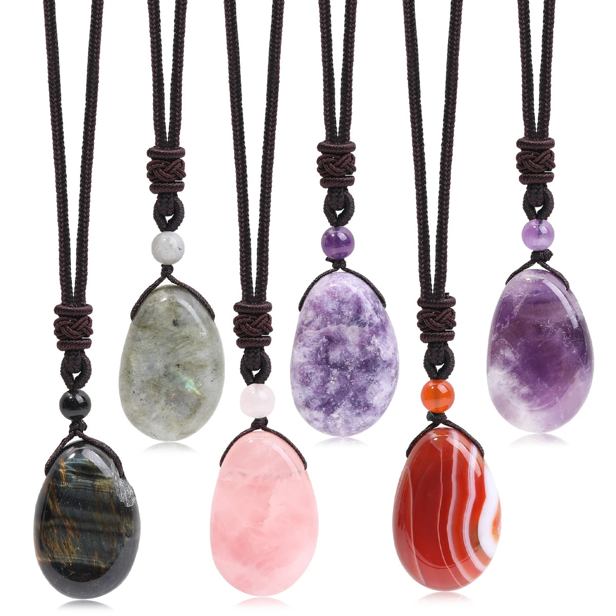 Water Droplet Crystal Pendant, Natural Stone Spiritual Necklace