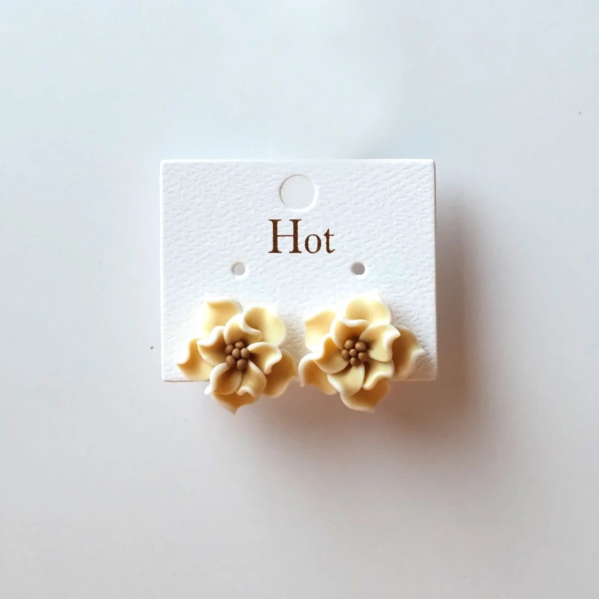 3D Clay Flower Statement Stud Earrings Jewelry