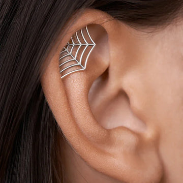Gothic Spider Web Earring, Punk Tattoo Stud Earring for Halloween Witchy Silver Earring Jewelry Gifts - Charlie Dolly