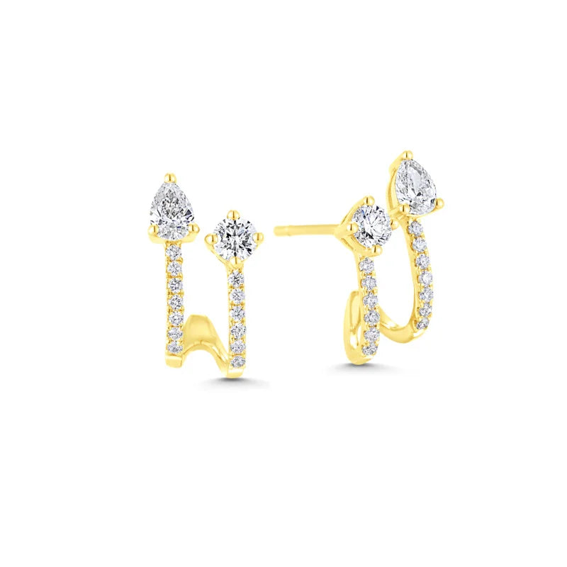 Gold Plated Cubic Zirconia Stud Earrings Jewelry
