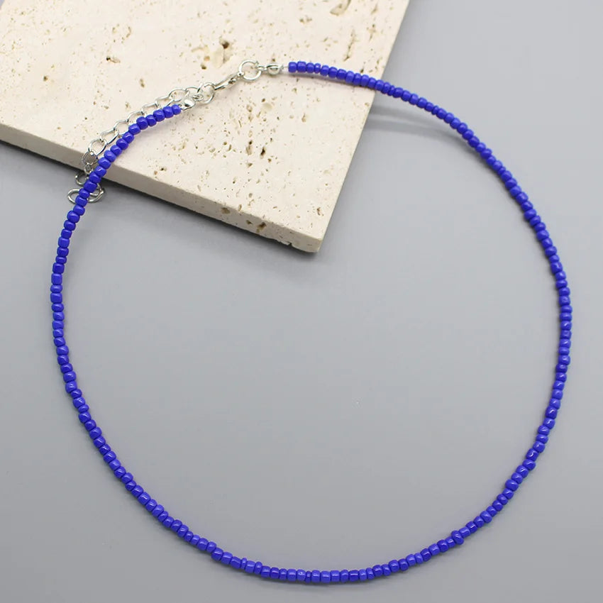 Handmade Seed Bead Colorful Boho Choker Necklace