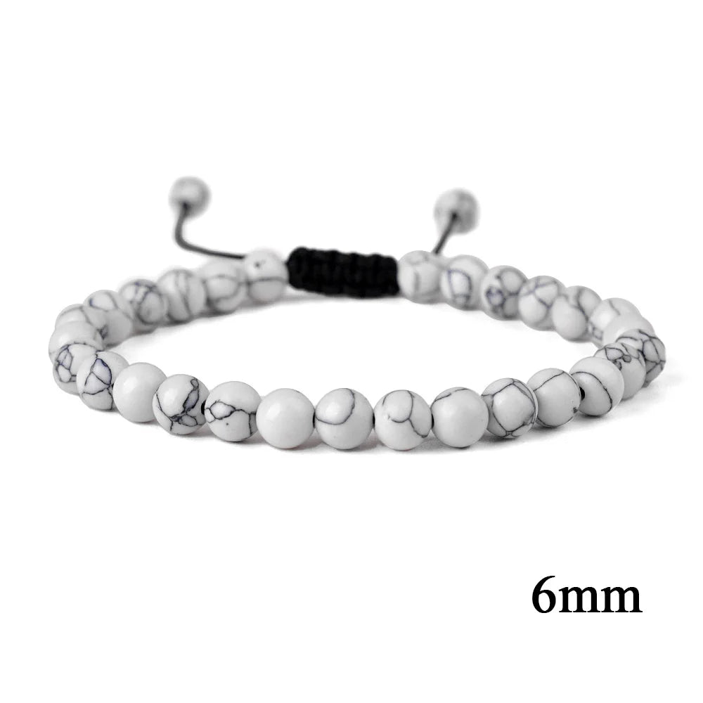 Natural Stone Beaded Bracelet — Tiger Eye, Agate & Lava