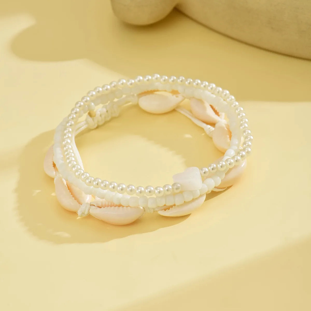 Ceramic Fish and Shell Woven Boho Anklet