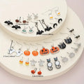 36 Pcs Halloween Earrings Set for Women Vintage Cute Ghosts Black Cats Pumpkins Bats Spiders Drop Stainless Steel Ear Needle - Charlie Dolly