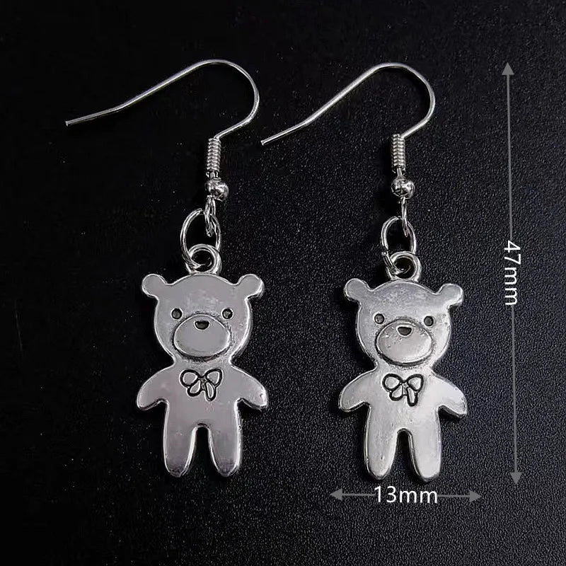 Earrings for Women Girls Drop Dangle Teens Charm Gift Party Simple Punk Cool Halloween Skull Cross Horror Skeleton Death Bat - Charlie Dolly