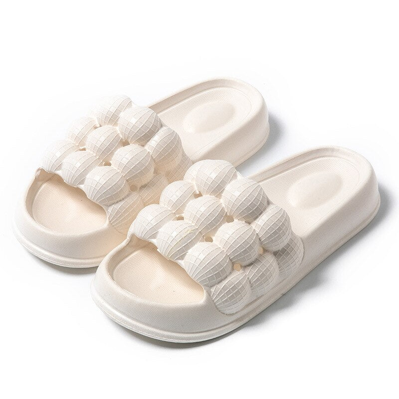 Comwarm Women Slides Platform Bathroom Slippers Summer Outdoor Bubble Mules Beach Slippers Men Shower Slippers Home Sandals