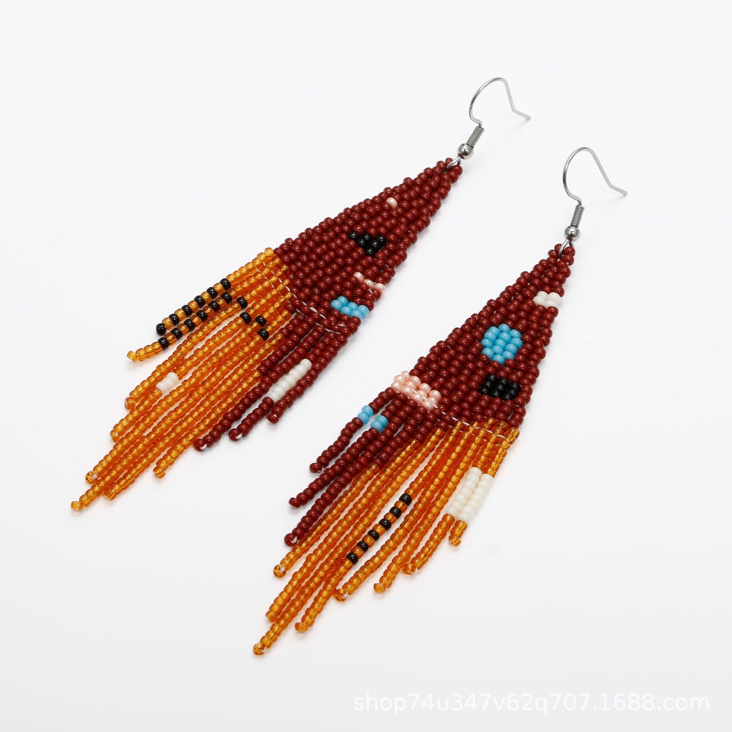 LIMAX Bohemian Earrings 2022 Beads Long Earrings Ethnic Style Drop Earings Fashion Jewelry Bijoux Femme Statement Earrings