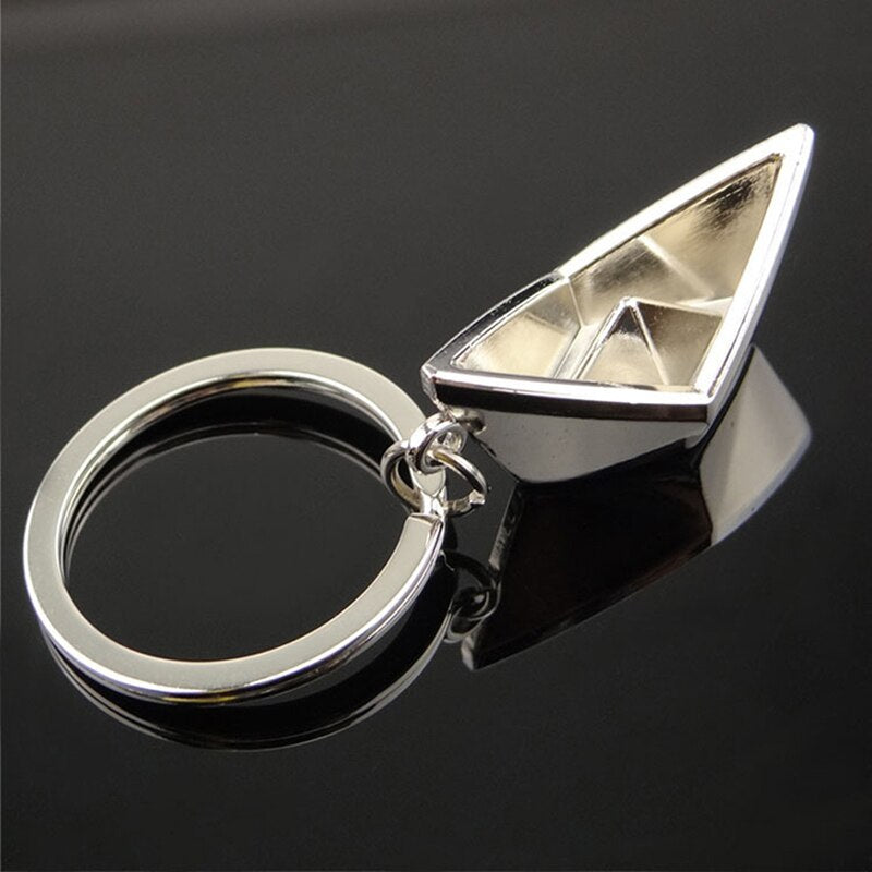 Men's Sailing Paper Boat Lovely Keychain Metal Alloy Boat Key Chains Key Rings Lucky Gift For Sailor Men Women Charms Pendant