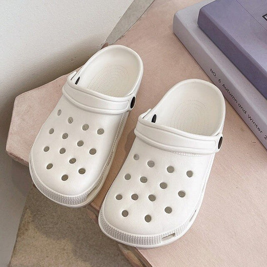 2023 Flat Garden DIY Croc Slippers Woman Beach Slipper Cute Cartoon Diamond Deco For Hole Shoes Antislip Thicken Shoes For Women - Charlie Dolly