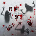 Horror Bloodstain Wall Sticker Handprint Footprint Blood Skull Window Sticker Halloween Decoration 2024 Halloween Scary Sticker - Charlie Dolly