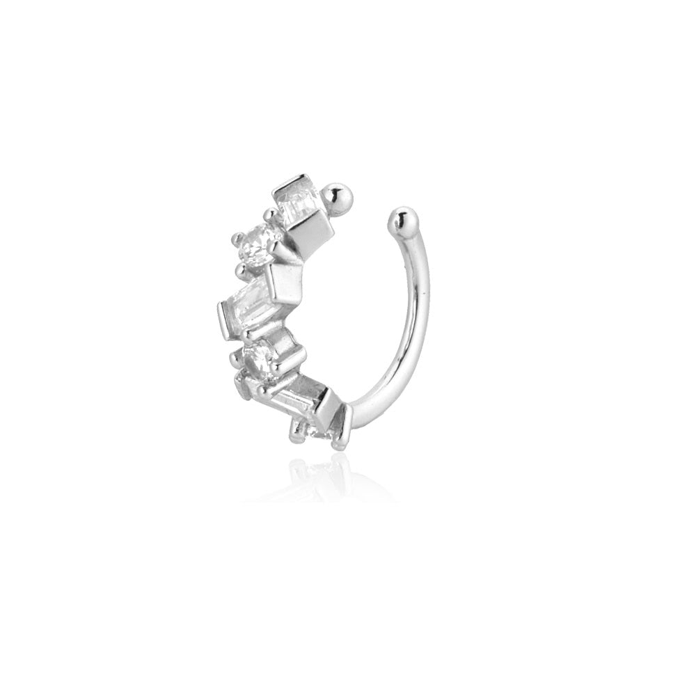 ANDYWEN 925 Sterling Silver Zircon CZ Ear Cuff Earring No Piercing Clips Women Rock Punk Earring Pendiente Piercing Jewelry
