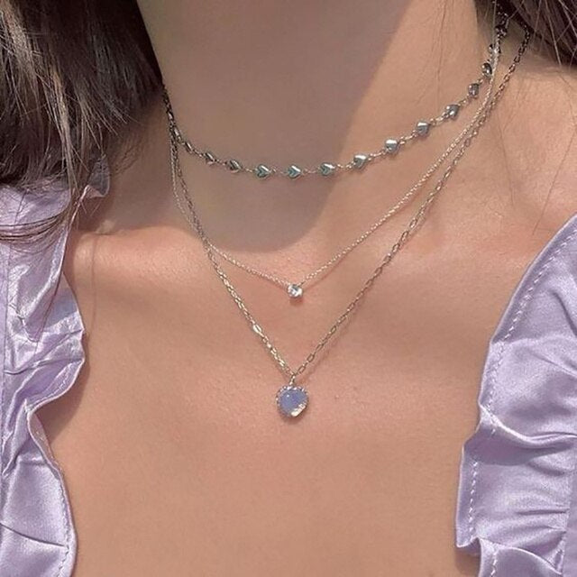 2023 Boho Necklaces & Pendants Vintage Multilayer Choker Necklace Women Fashion Collar Collier Femme Moon Jewelry Accessories