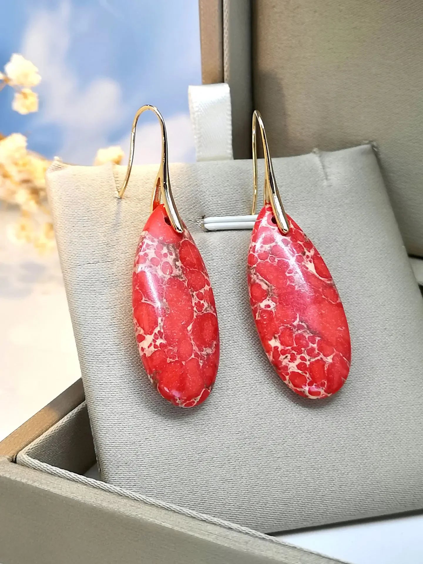 Bohemian Emperor Stone Droplet Pendant Earrings Natural Stone Jewelry Earrings for Women Vintage Luxury Boho Earring Jewelry - Charlie Dolly