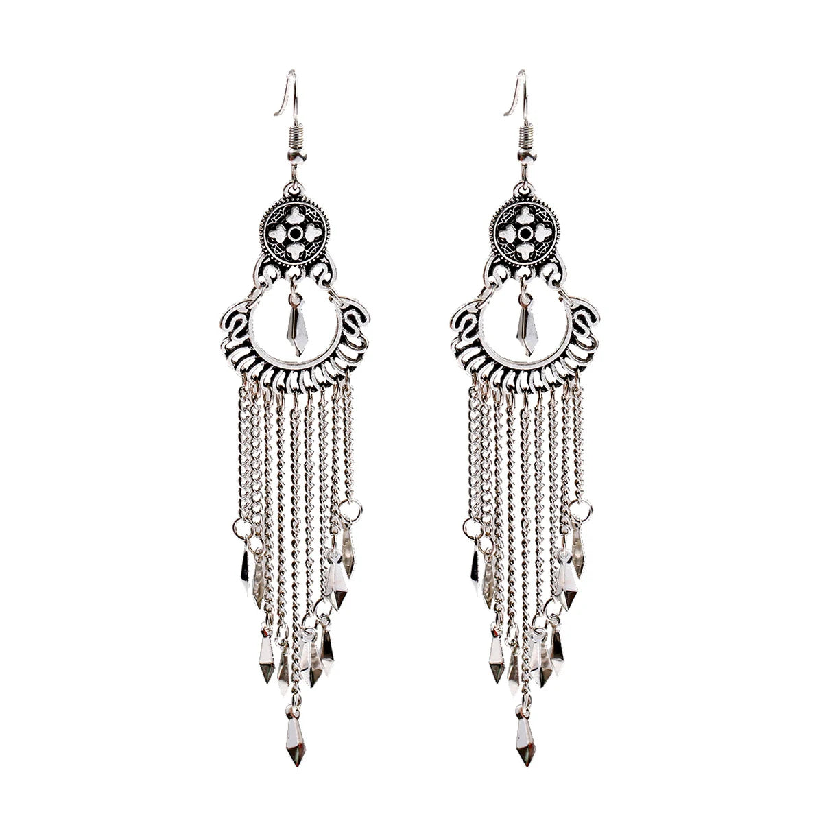 Afghan Silver Plated Ethnic Earrings Jewelry