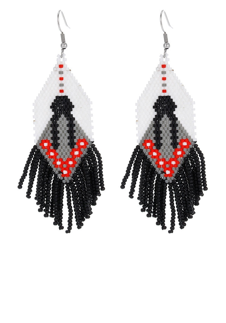 LIMAX Bohemian Earrings 2022 Beads Long Earrings Ethnic Style Drop Earings Fashion Jewelry Bijoux Femme Statement Earrings