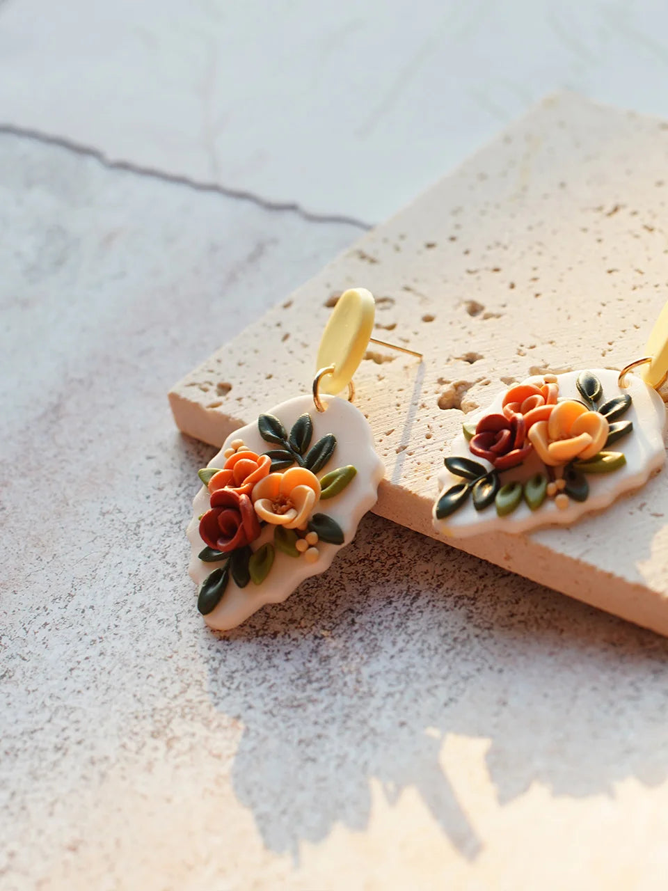 Clay Flower Cluster Egg Nest Earrings Jewelry