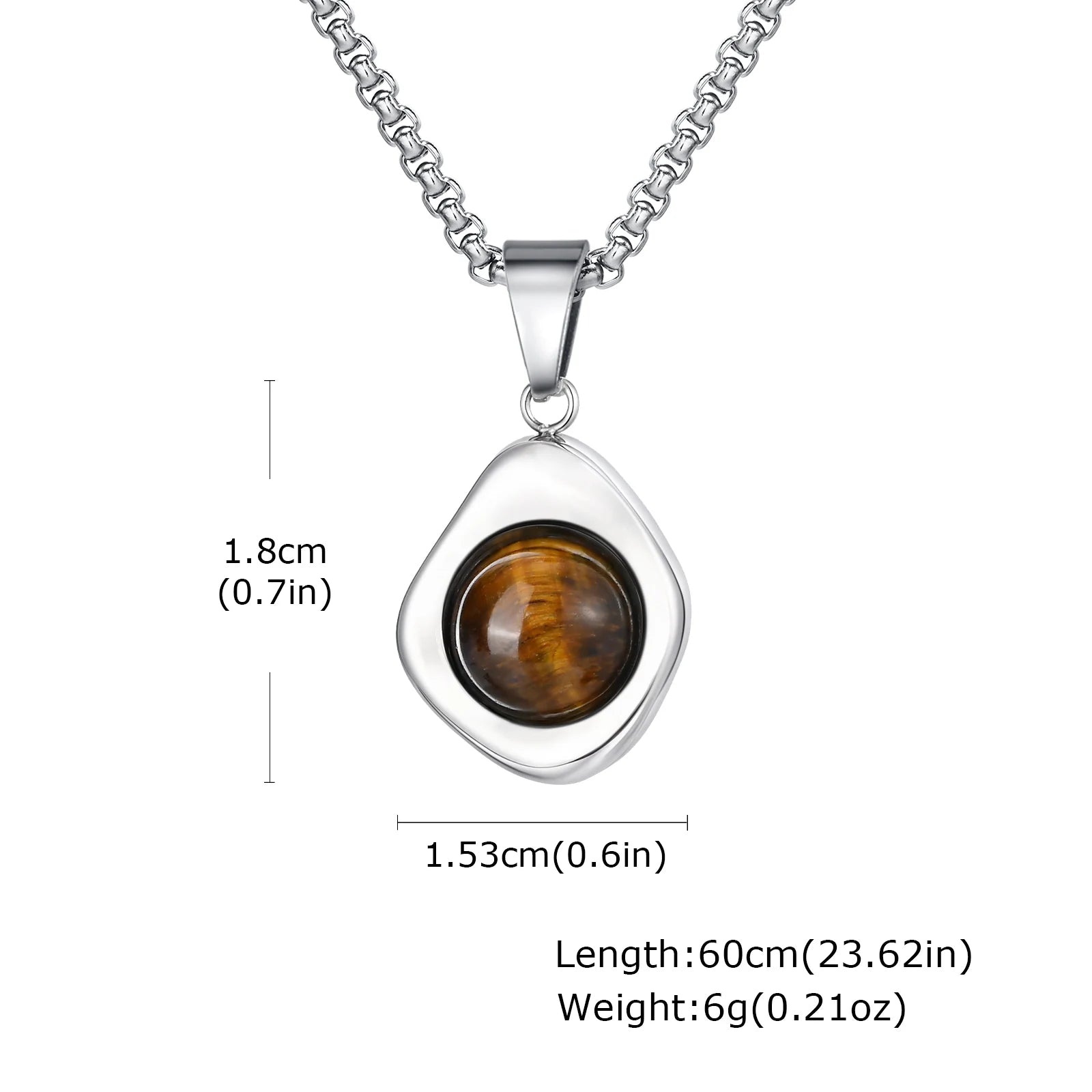 Natural Stone and Stainless Steel Hip Hop Pendant Necklace for Men