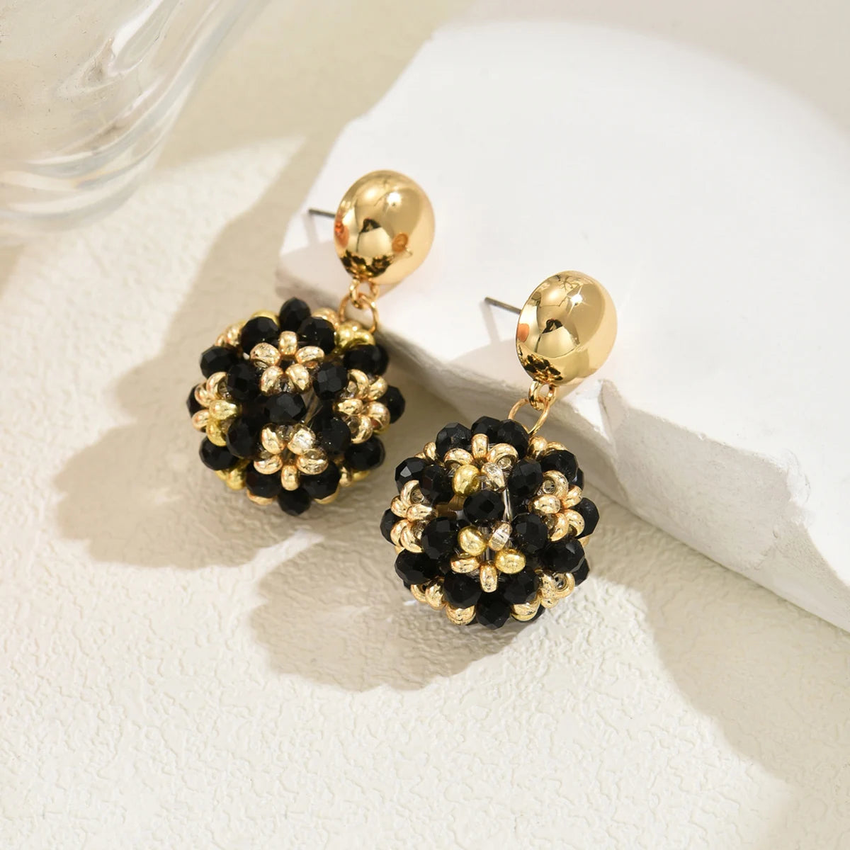 Crystal Ball Bead Handmade Drop Earrings Jewelry
