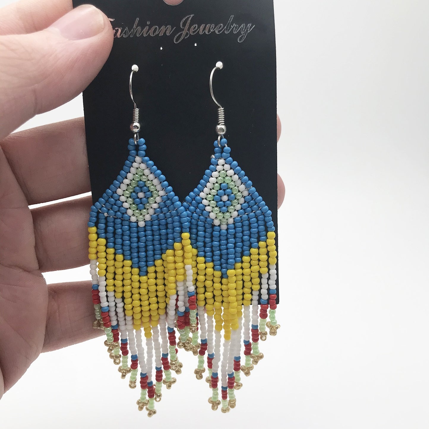 LIMAX New Arrival Colored Beads Earrings Niche Ethnic Style Handmade Jewelry Personality Bohemian Tassel Earrings
