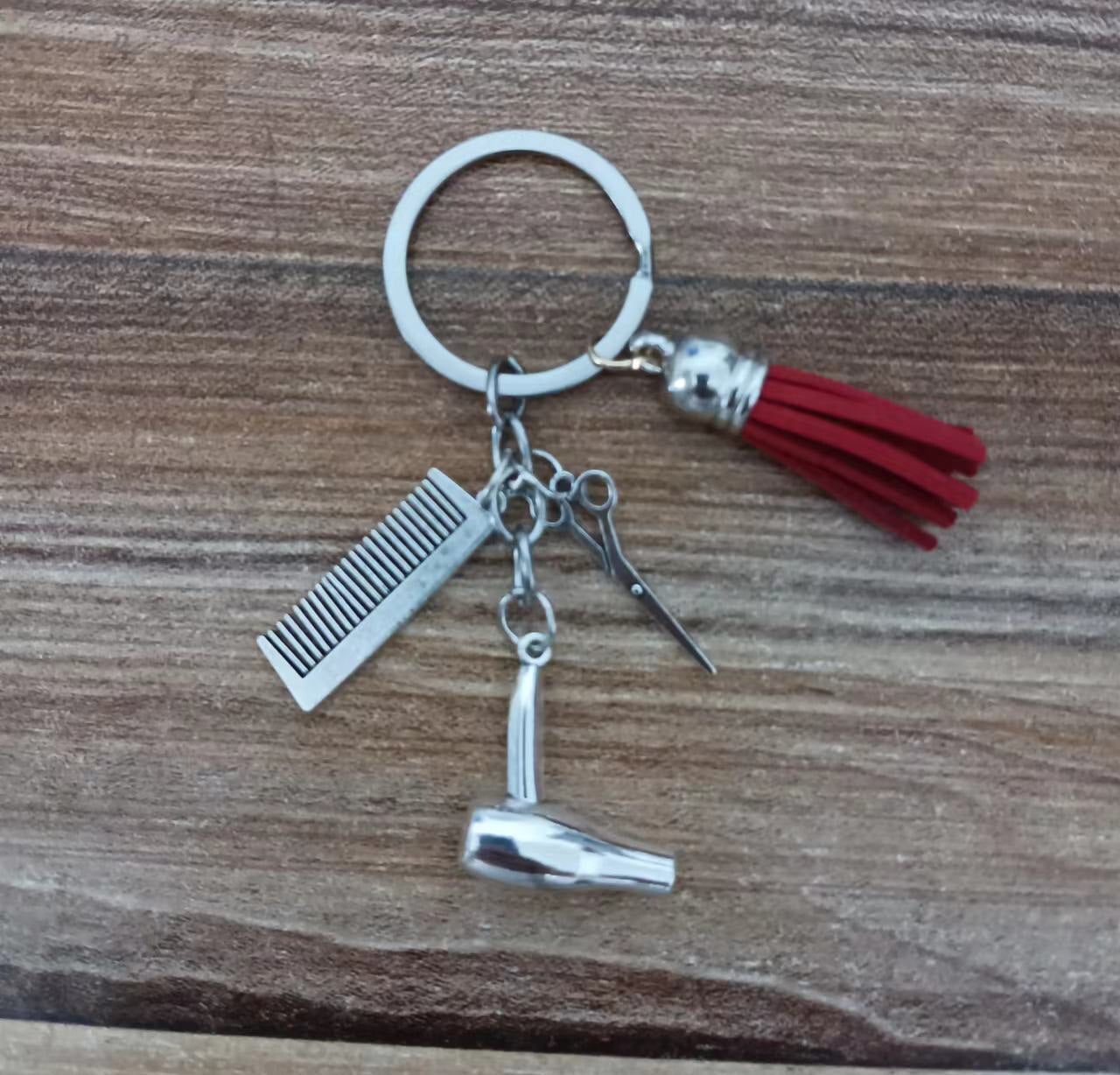 Charm Keychain Hairdresser Gift Comb Scissors Hair Dryer Car Interior Pendant Jewelry Gift Personality Keychain Personality
