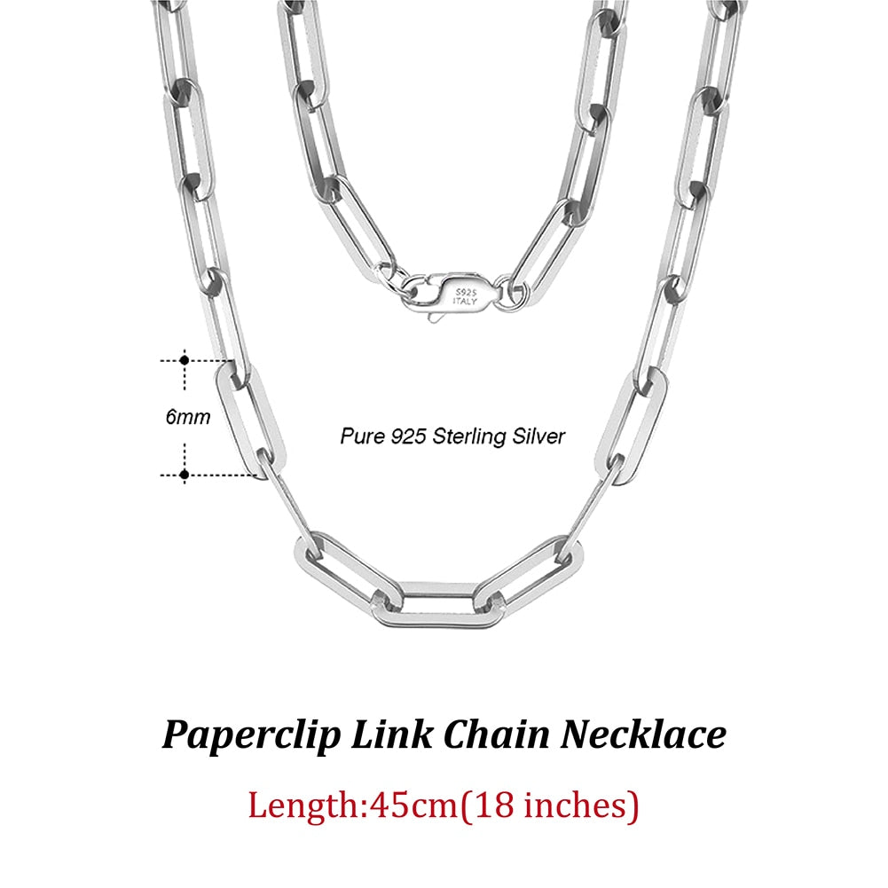 ORSA JEWELS 14K Gold Plated Genuine 925 Sterling Silver Paperclip Neck Chain 6/9.3/12mm Link Necklace for Women Men Jewelry SC39 - Charlie Dolly