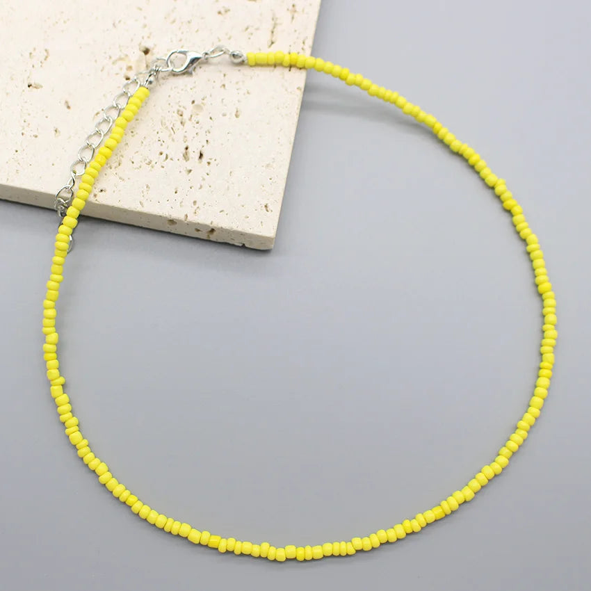 Handmade Seed Bead Colorful Boho Choker Necklace