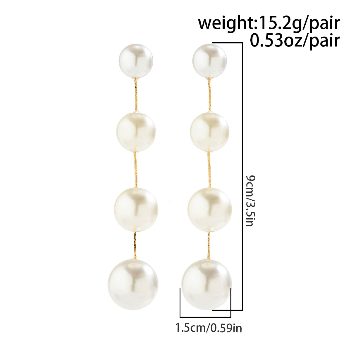 Ingemark Kpop Simulation Pearl Long Tassel Drop Earrings for Women Wedding Bridal Vintage Bead Dangle Earrings Jewelry Gift