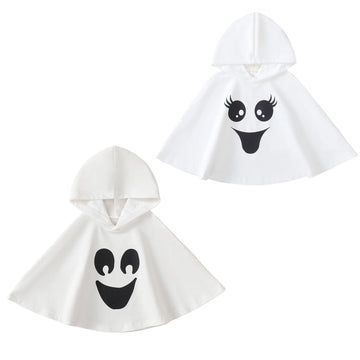 Toddler Baby Halloween Costume Kids Smiley Print Hooded Poncho Cloak Cape Role-playing Cosplay Clothes 18M-6T - Charlie Dolly