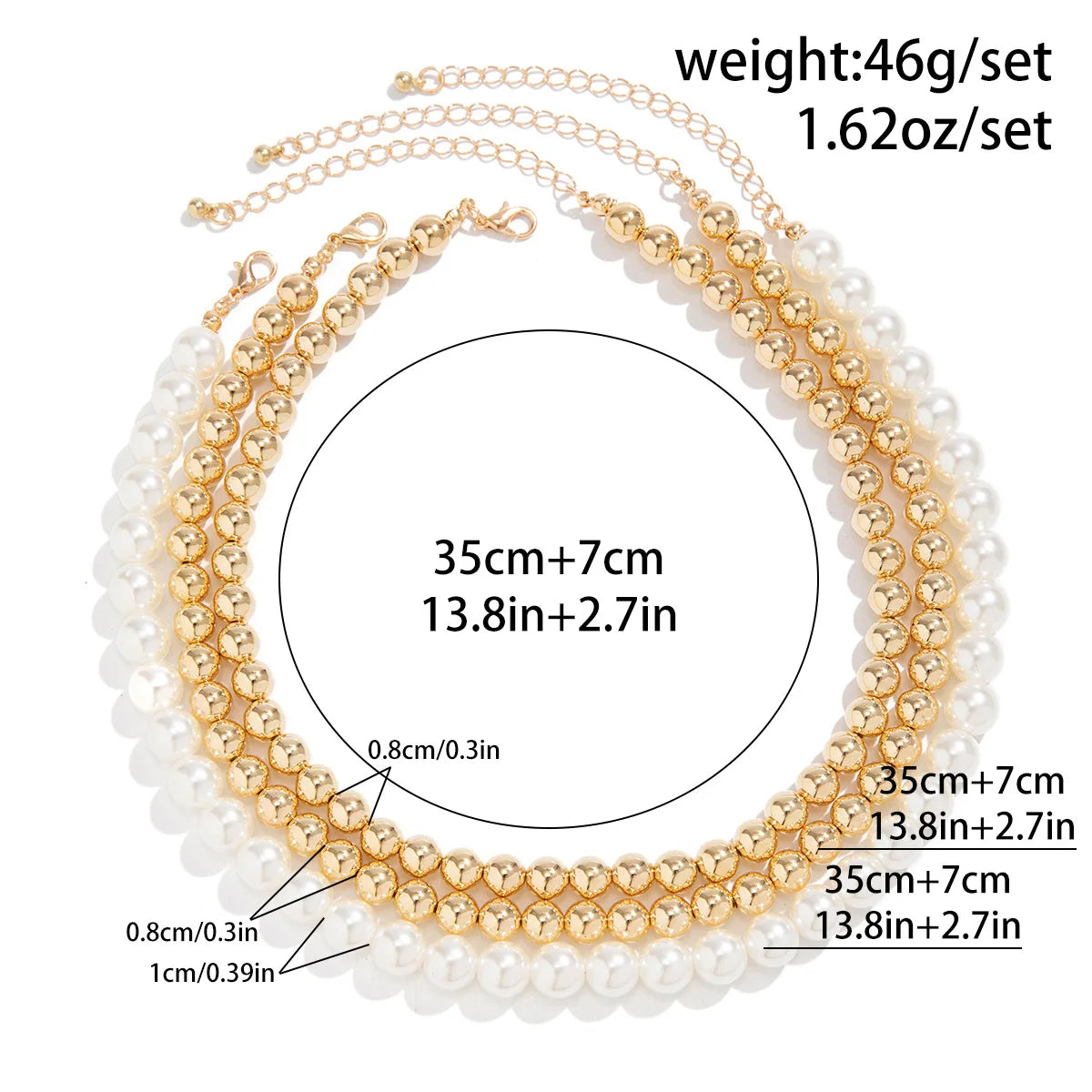 Pearl Bead Multilayer Collarbone Necklace Jewelry