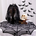 Halloween Black Lace Placemat Happy Halloween Party Decorations 2024 For Home Spider Web Tablecloth Kitchen Dining Table Covers - Charlie Dolly