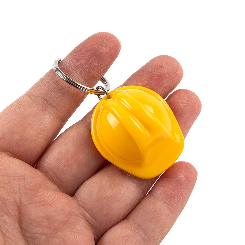 Helmet Hard Hat Keychain Holiday Creative Safety Helmet Keying Jewelry Gift Plastic 3D Helmet Keychain