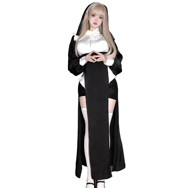 Cute Women Anime Nun Costume Cosplay Shows Outfit Sexy Ladies Halloween Performance Fancy Dress Up Sister Cos Uniform - Charlie Dolly