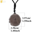 CSJA Obsidian Necklace Natural Stone Wolf Buddha Sculpture Tree of Life Animal Owl Men Necklaces Pendant Meditation Jewelry G644 - Charlie Dolly