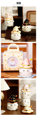 Funny Ghost Ceramic Mugs Coffee Cups with Lids Office Afternoon Tea Coffee Cup Halloween and Easter Gifts Friends - Charlie Dolly