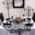 Halloween Black Lace Placemat Happy Halloween Party Decorations 2024 For Home Spider Web Tablecloth Kitchen Dining Table Covers - Charlie Dolly