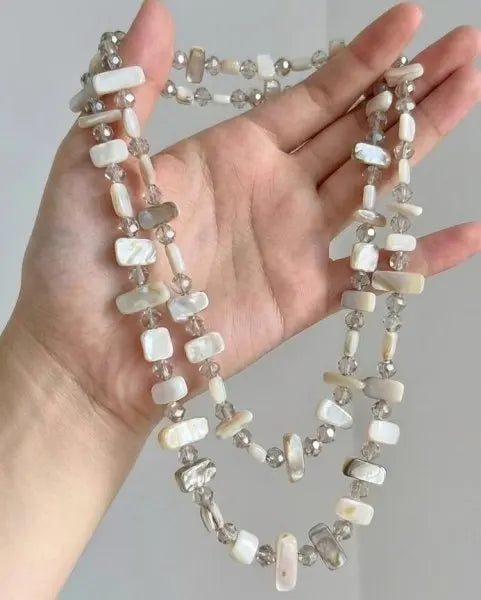 Irregular Stone Crystal Double Layer Necklace Jewelry