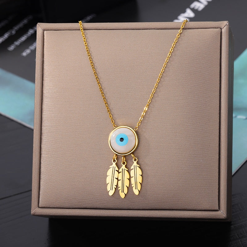 Stainless Steel Geometry Star Moon Butterfly Pendant Multilayer Chain Choker Necklace For Women Wedding Accessories Dropshipping