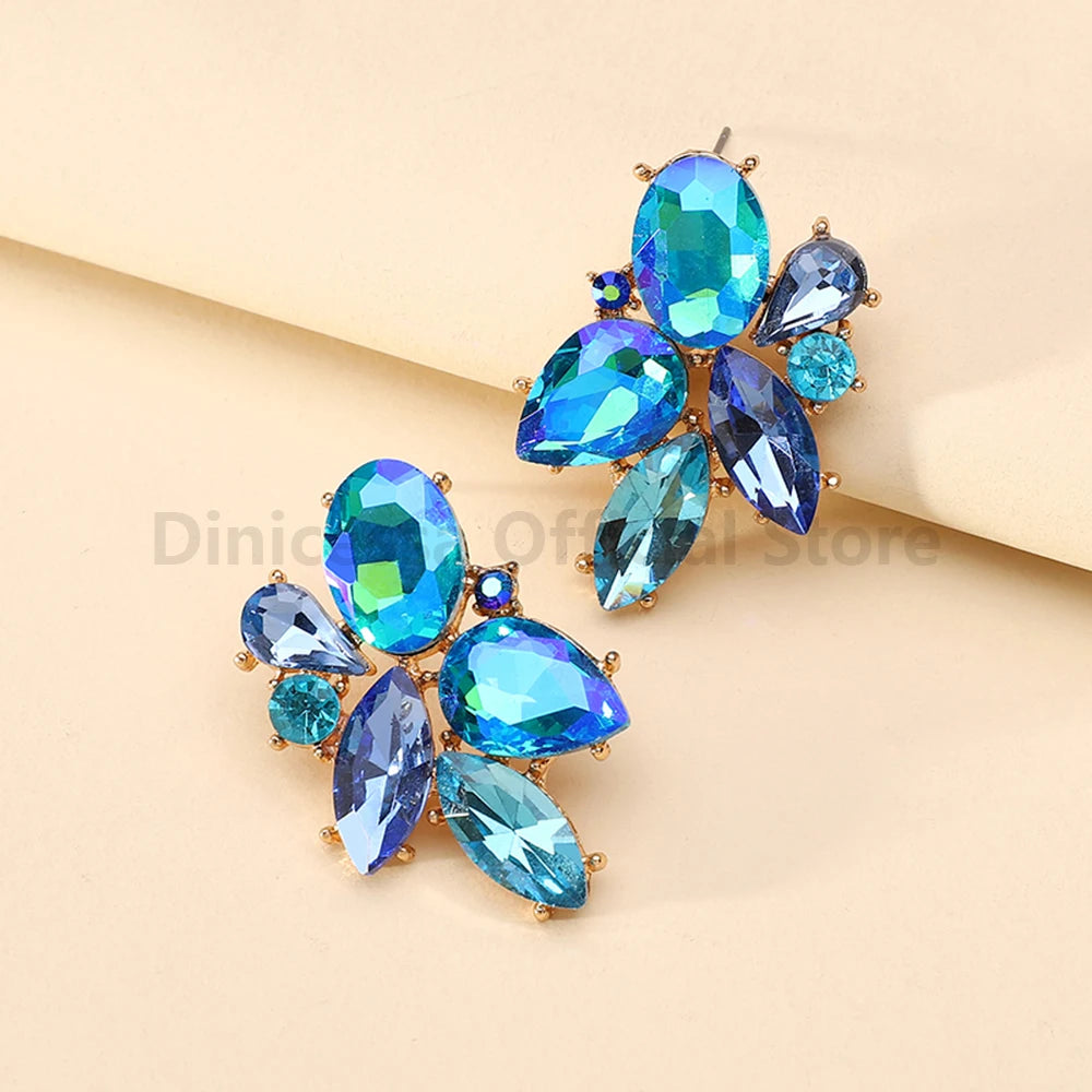Shiny Glass Fairy Stud Earrings Jewelry